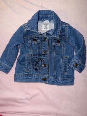 Disney Light Blue Denim Jean Jacket with Embroidered Detail